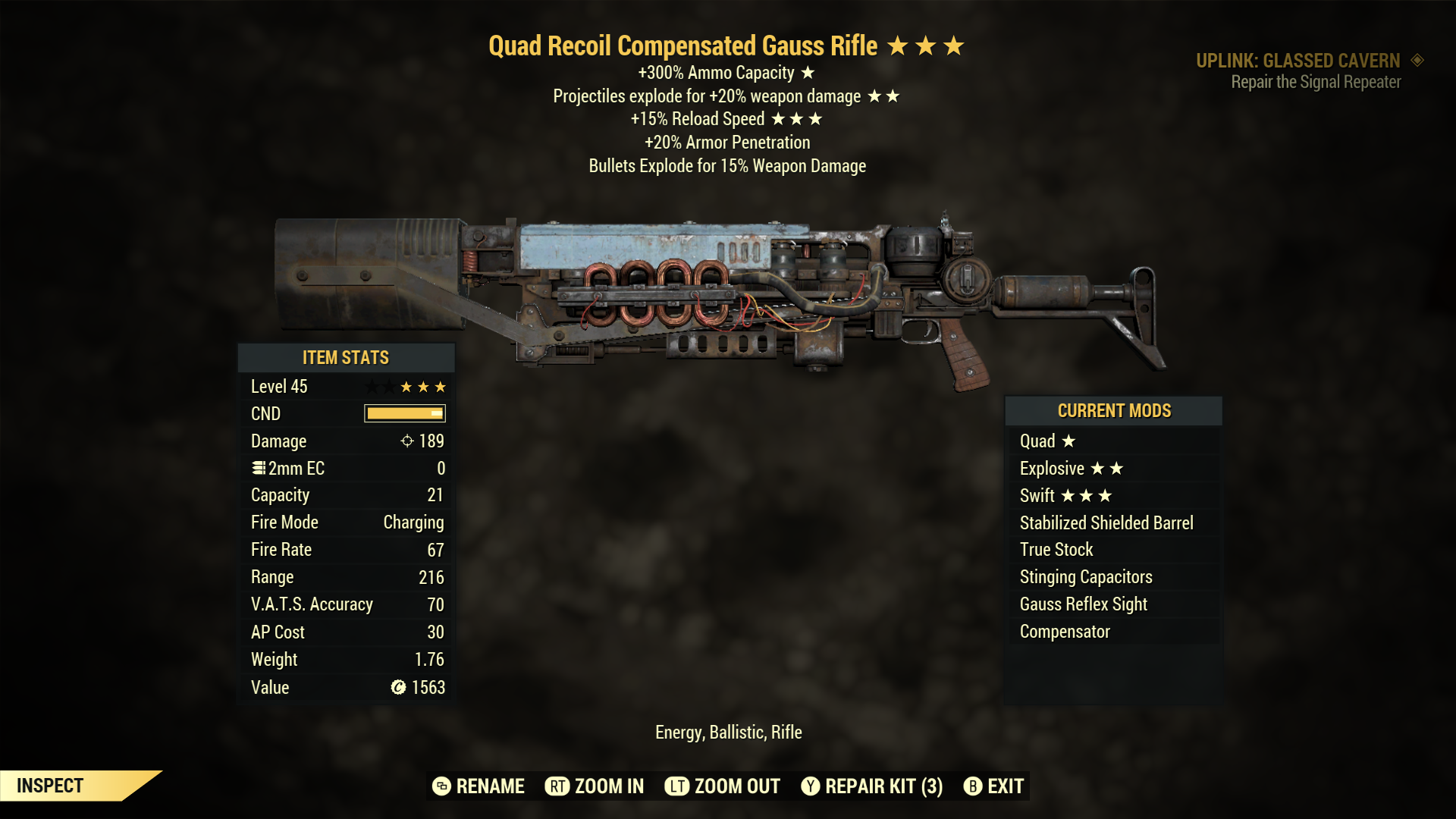 Quad【Explosive + Swift】Gauss Rifle